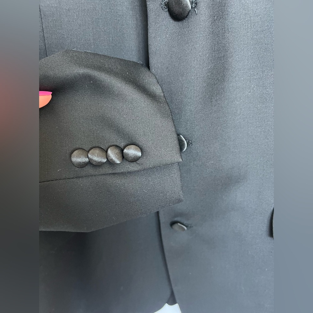 🖤 EUC CALVIN KLEIN Black Single-Breasted Tuxedo Jacket | 100% Wool | Men’s 46L - Picture 6 of 11